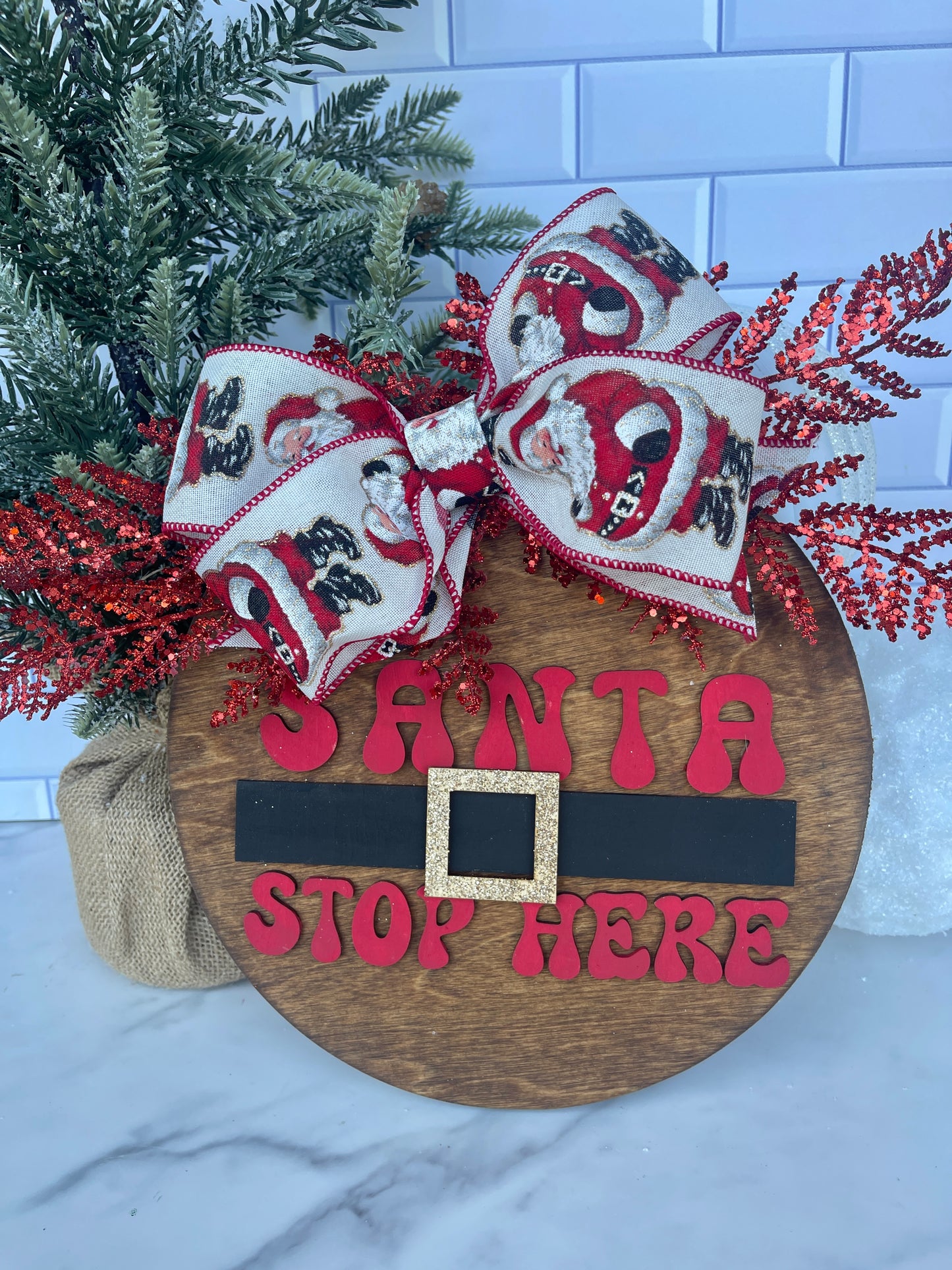 Santa Stop Here Door Hanger