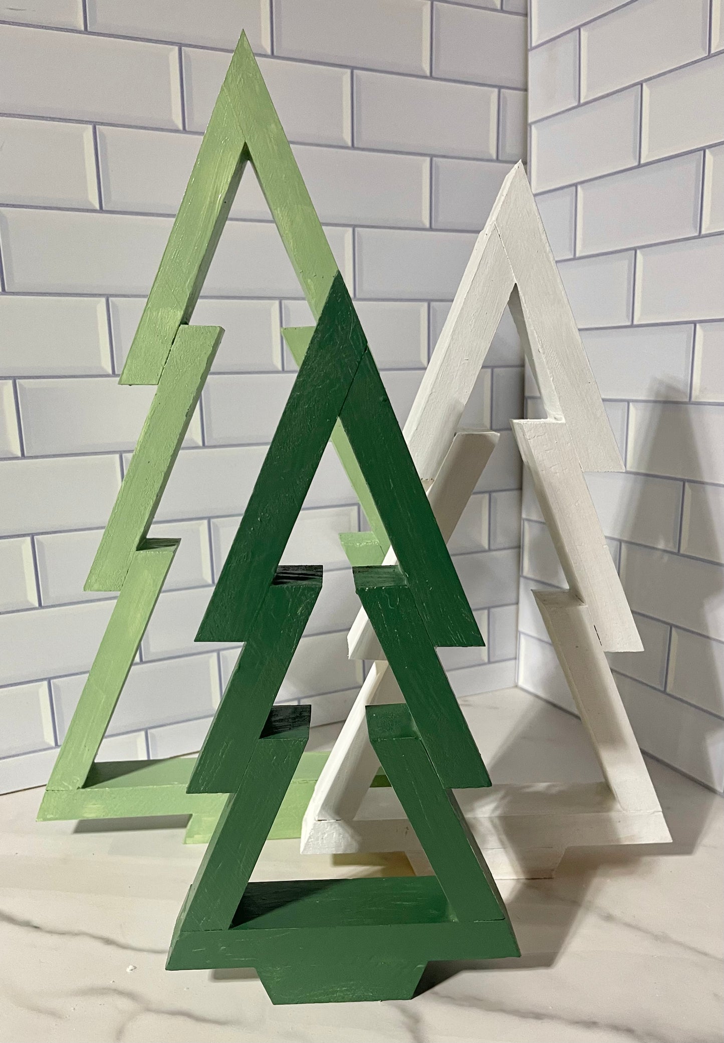 Wooden Christmas Tree for Shelf or Mantle