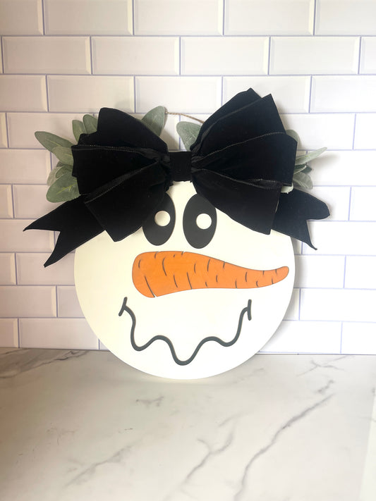 Festive Snowman Door Hanger