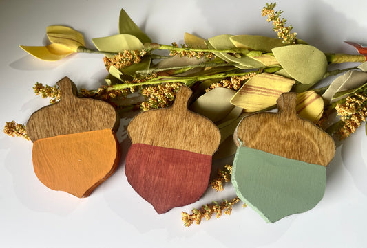 Fall Colored Wooden Acorns