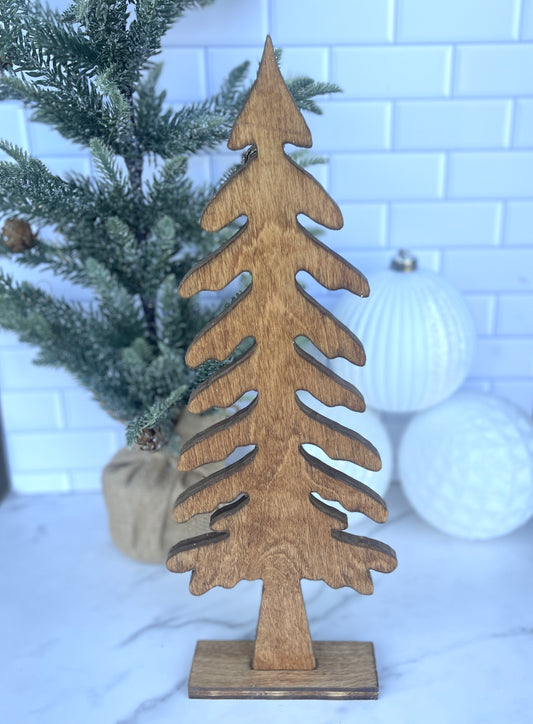 Wooden Christmas Tree Shelf Sitter