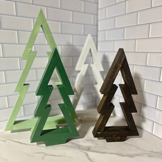 Wooden Christmas Tree for Shelf or Mantle