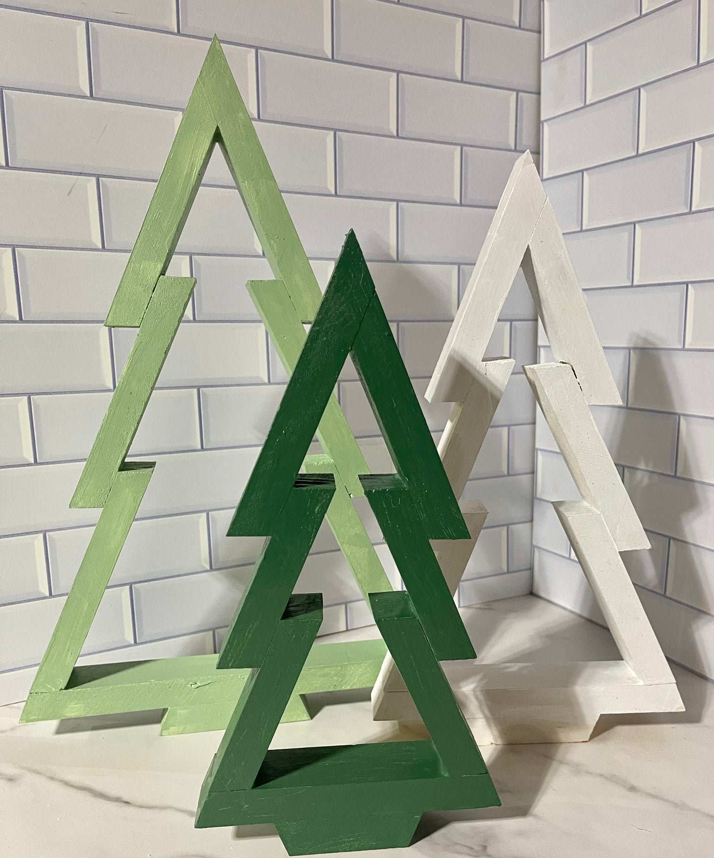 Wooden Christmas Tree for Shelf or Mantle