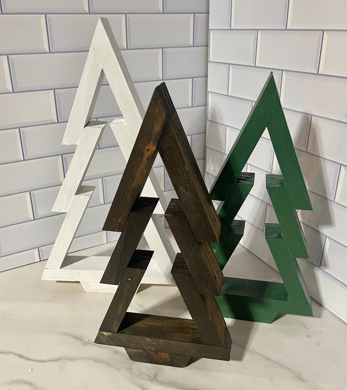 Wooden Christmas Tree for Shelf or Mantle