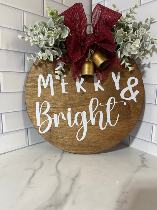 Merry & Bright Door Hanger