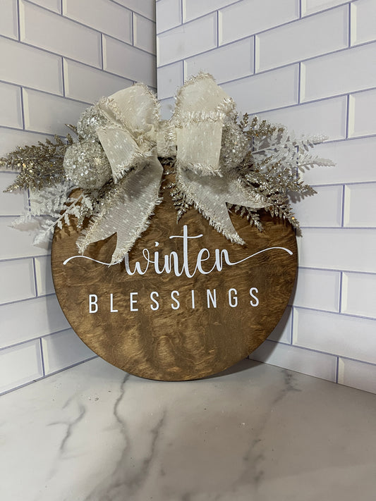 Winter Blessings Door Hanger